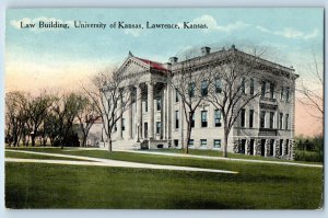 Lawrence Kansas Postcard Law Building University Kansas Exterior Building c1910