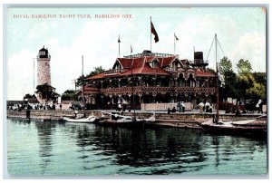 Hamilton Ontario Canada Postcard Yacht Club Royal Hamilton c1910 Antique