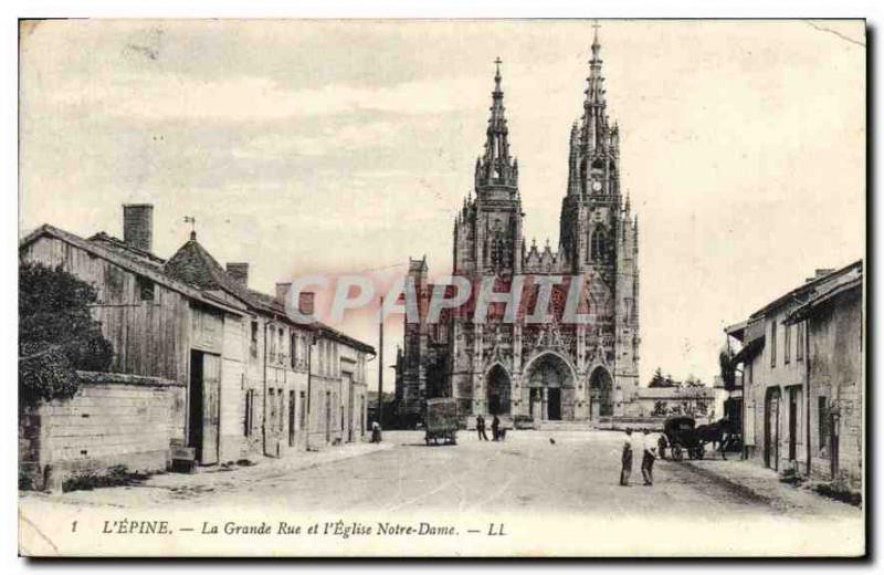 Old Postcard The Great Thorn Street and Notre Dame church