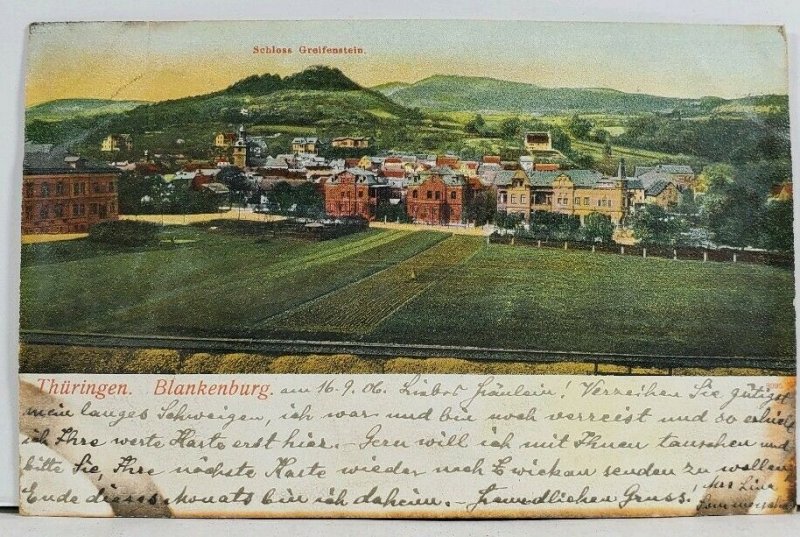 Thuringen Blakenburg, Schloss Greifenstein 1906 Germany Postcard L18