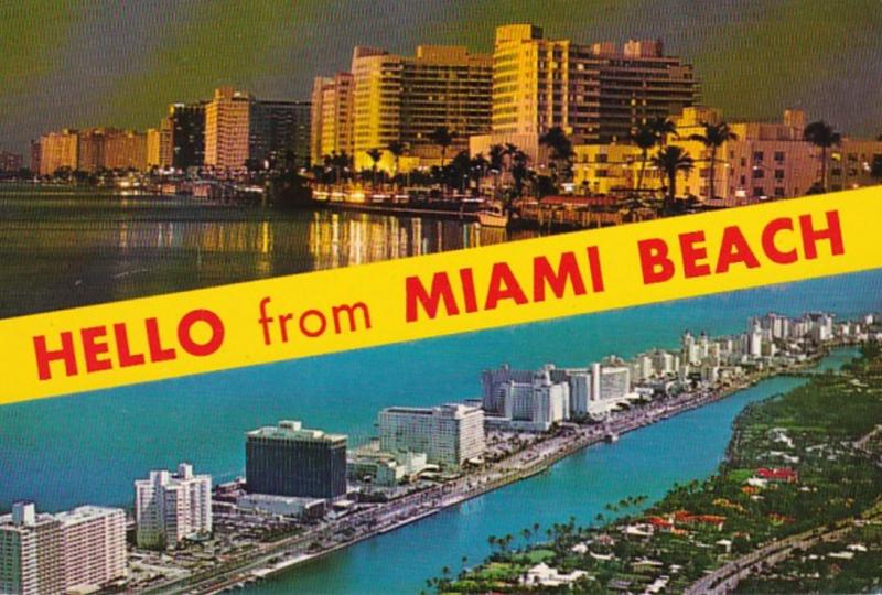 Florida Hello From Miami Beach Showing Hotels