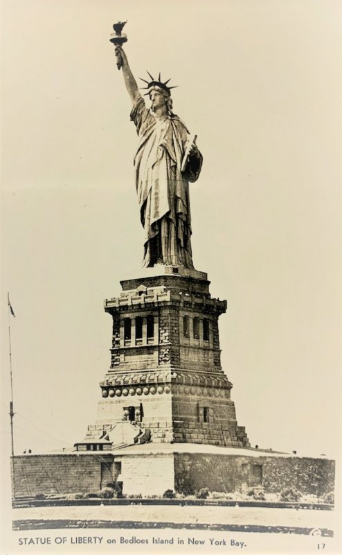 RPPC Statue Of Liberty ON Bedloes Island In New York Bay