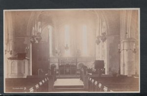 Sussex Postcard - Interior of Clymping Church    T3721