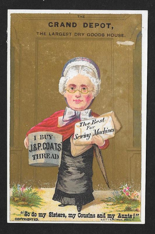 VICTORIAN TRADE CARD J&P Coat's Machine Thread