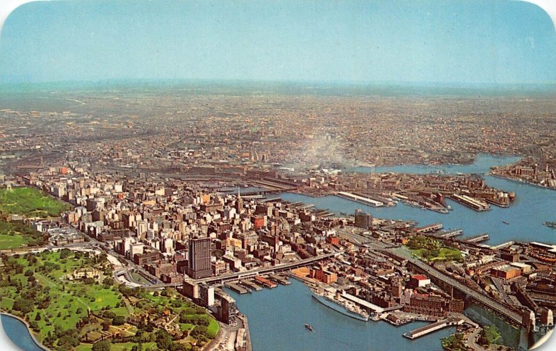 SYDNEY AUSTRALIA~FROM THE AIR~QANTAS AIRLINE AERIAL POSTCARD