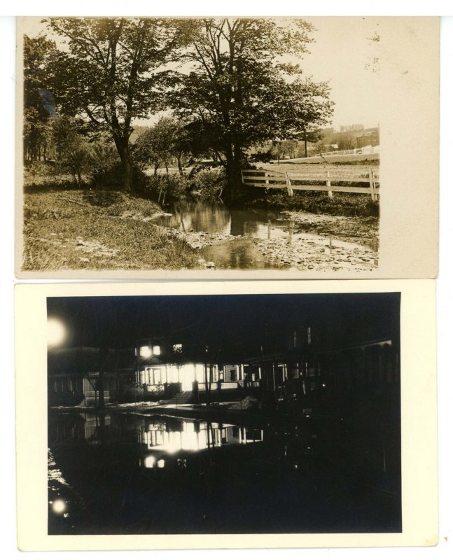 4 RPPC's - Scenes with Water, Unknown Locations  RPPC