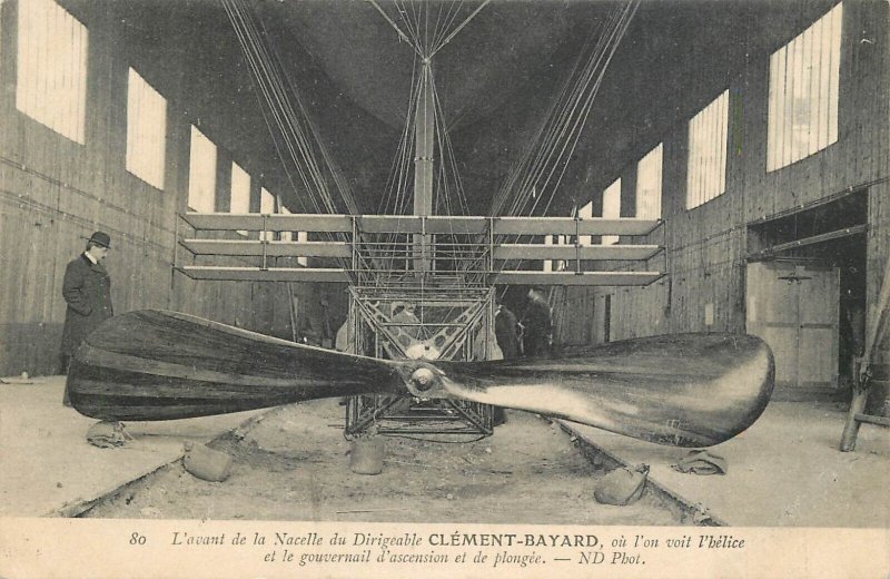 The front of the airship nacelle Zeppelin CLEMENT-BAYARD propeller and rudder