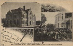 Sioux Falls SD Post Office Building & Working Force Postal Carriers Mailmen PC