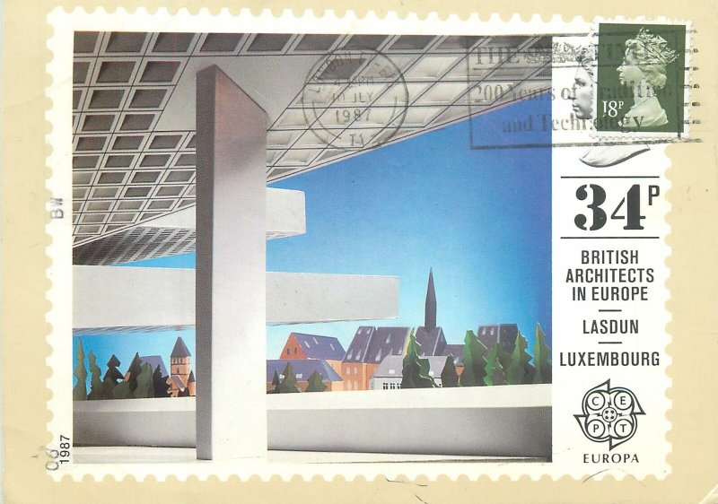 Postcard Europe Luxembourg Lasdun British architects in Europe