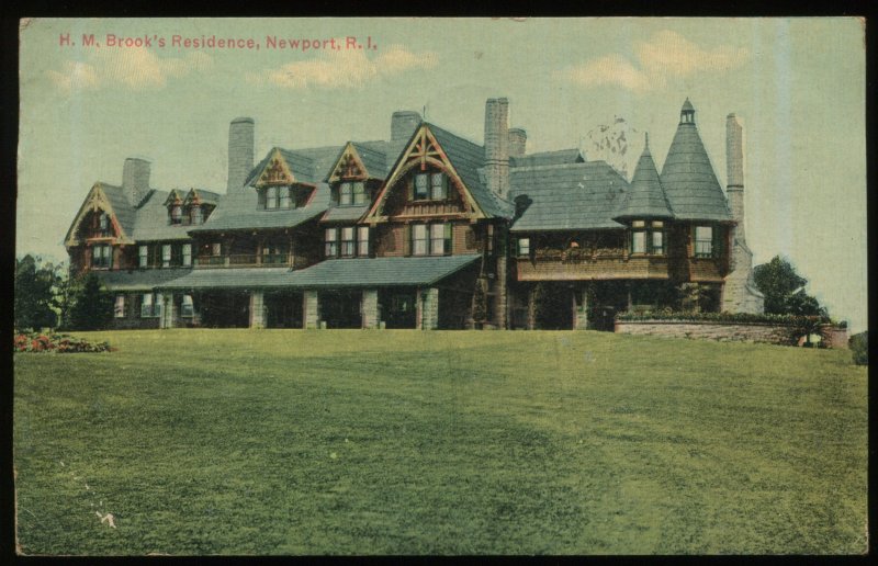 H.M. Brook's Residence. Newport, Rhode Island. RI. 1911 Newport cancel