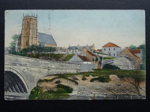 Yorkshire TOPCLIFFE Long Street, Bridge & St Columba's Church c1905 Postcard