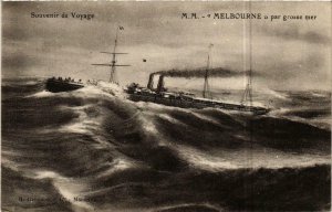 CPA AK M.M. MELBOURNE par grosse mer SHIPS (703760)