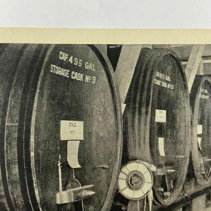 Wine Vaults, Barrels, Italian Swiss Colony Winery, CA, Asti, California Postcard