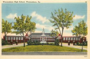 Waynesboro PA~Waynesboro High School~1940 Postcard