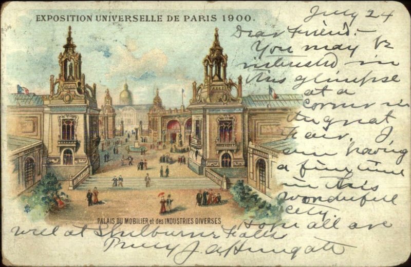 1900 Paris Universelle Expo USED July 25 1900 Postcard