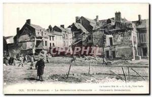 Old Postcard Roye militaria German devastation