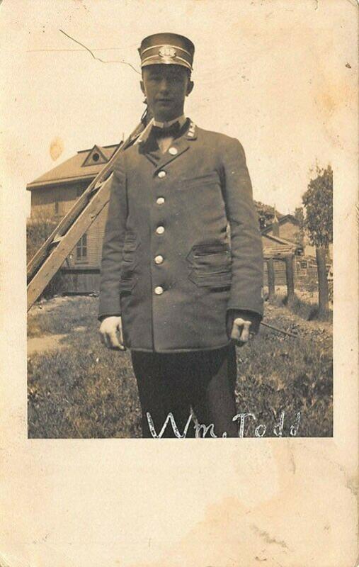 Rochester NY William Todd Railroad Conductor real photo postcard.