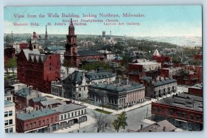 Milwaukee Wisconsin Postcard View Wells Building Looking Northeast 1910 Unposted