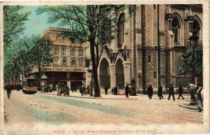 CPA NICE - Eglise Notre-Dame et Avenue de la Gare (203320)