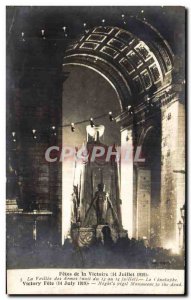 Old Postcard Army July 14, 1919 Arc de Triomphe The vigil weapons