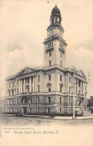 Marietta Ohio Court House Street View Antique Postcard K41443