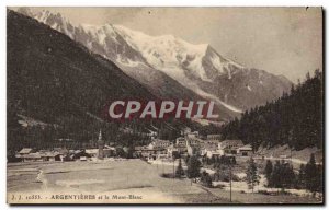 Old Postcard Argemtieres and Mont Blanc