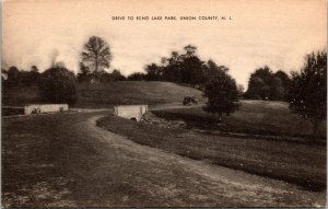 Drive To Echo Lake Park Union County NJ New Jersey Old Car Antique Postcard DB 