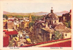 CUERNAVACA MORELOS MEXICO CALLE MORELOS ELEVATED VIEW POSTCARD 1940s
