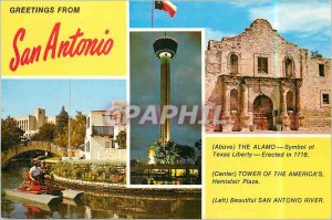 Modern Postcard Greeting from San Antonio