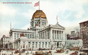 Vintage Postcard New Post Office Building Historic Landmark Chicago Illinois ILL