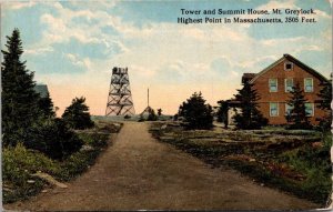 Massachusetts Mount Greylock Tower and Summit House 1914 Curteich