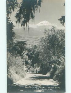 old rppc NICE VIEW Popocatepetl Mountain - Amecameca De Juarez Mexico i2679