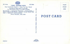 Wauseon Ohio 1950s Postcard Chief Wauseon Motel