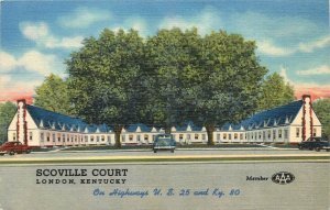 1951 London Kentucky Scoville Court occupation Teich Postcard 25-11677