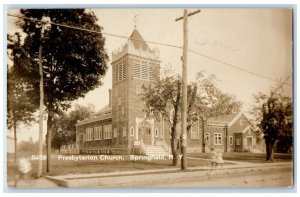 1912 Presbyterian Church Springfield New York NY RPPC Photo Antique Postcard