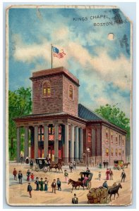 1916 Kings Chapel Boston Massachusetts MA Hold To Light HTL Antique Postcard