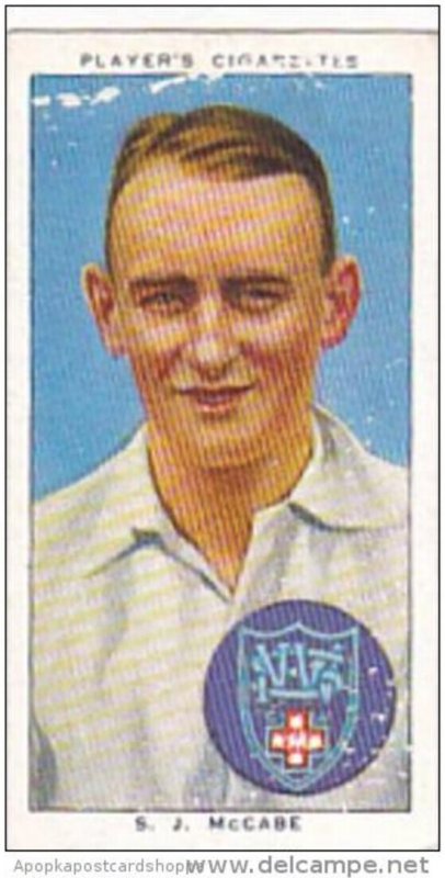 Player Cigarette Card Cricketers 1938 No 44 S J McCabe Australia