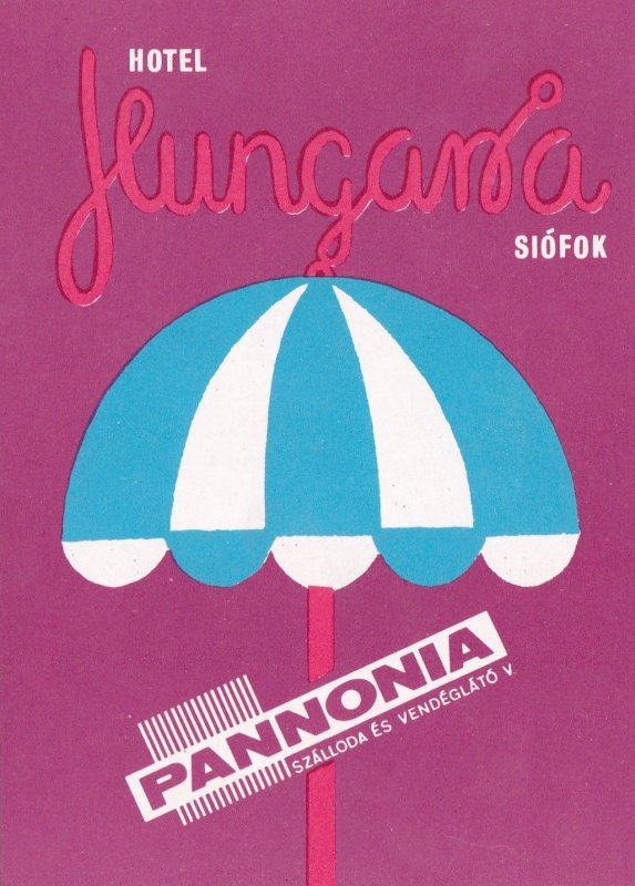 Hungary Siofok Hotel Hungaria Vintage Luggage Label sk3851