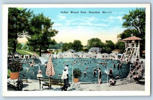 1920 Hannibal Missouri Postcard Indian Mound Park Swimming Pool Bathing Unposted