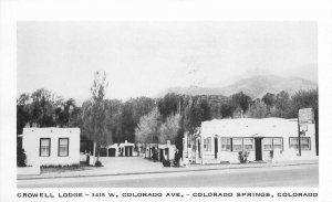 1950a Colorado Springs Colorado Crowell Lodge National Press Postcard 22-11863