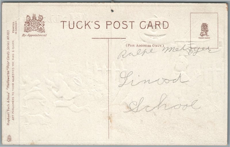HALLOWEEN RAPHAEL TUCK SERIES 183 ANTIQUE POSTCARD
