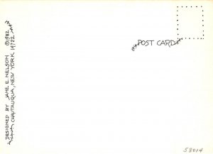 2~4X5½ Postcards  Chautauqua, NY New York ICE CREAM SHOPPE Jane E Nelson Sketch