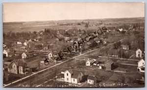 K49/ Grand Ledge Michigan RPPC Postcard c1910 Birdseye Homes School 221