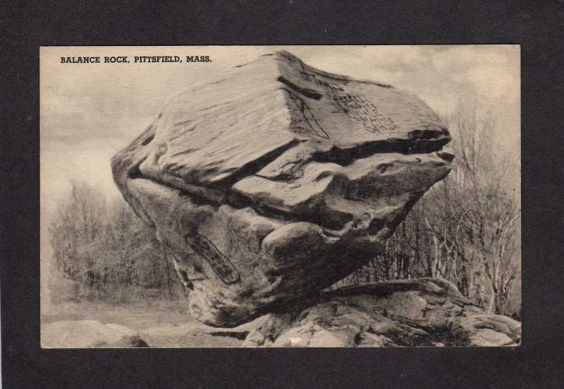 MA Balance Rock Pittsfield Mass Massachusetts Postcard