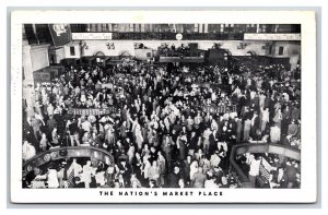 Stock Exchange Trading Floor Interior New York City NY NYC B&W Postcard Y10