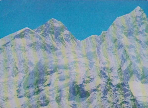 Nepal Mount Everest Flanked By Mount Nhuptse & Mount Lhotse