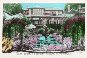 Italian Garden Butchart Gardens Victoria BC UNUSED Gowen Sutton Postcard D88