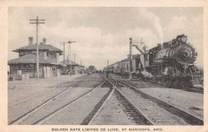 Maricopa Arizona Golden Gate Limited De Luxe Train at Station Postcard AA52480