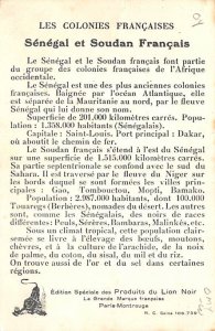 Colonies Francaises Le Senegal Non  backing Advertising Unused 