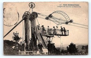 SAN SEBASTIAN, Spain ~  LEGADA del FUNICULAR del MONTE ULIA 1909 Postcard